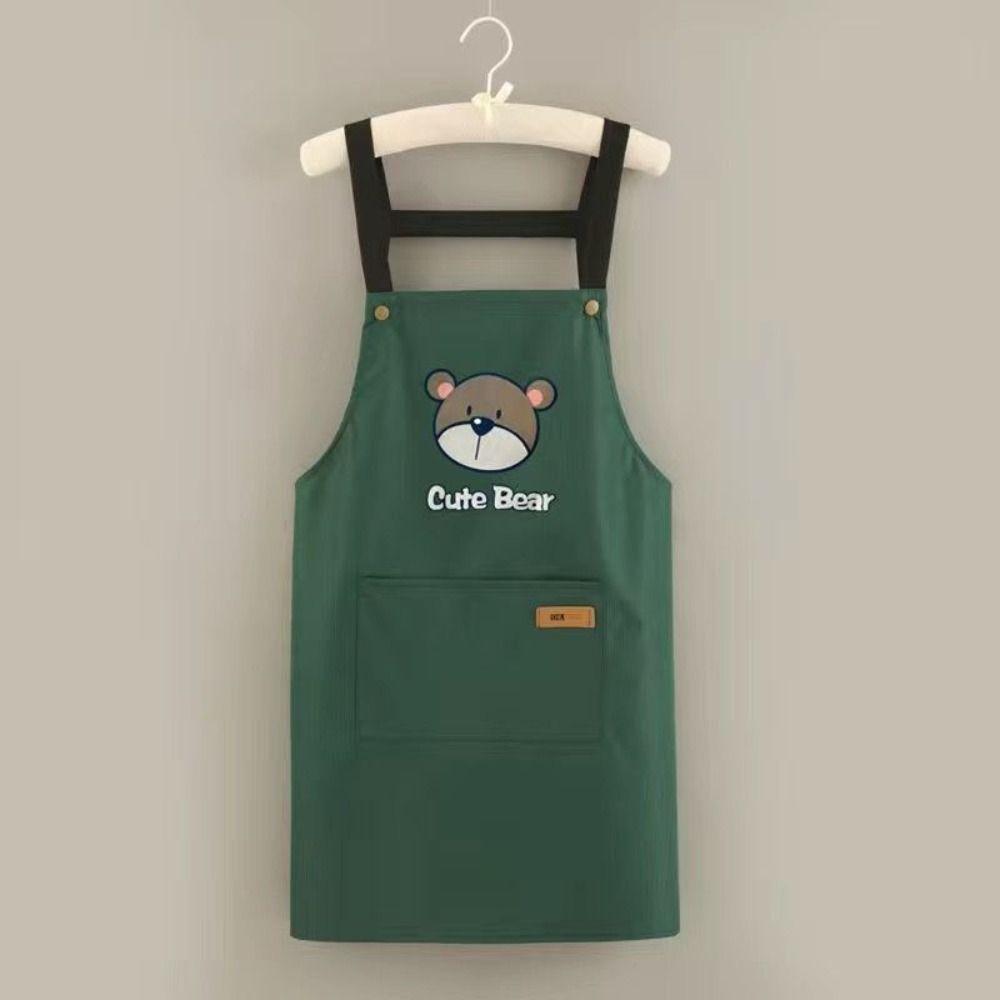 Ölbeständige Küchenschürze Niedlicher Bär Restaurantuniform Bequeme Cartoon-Kochschürze BBQ Backen