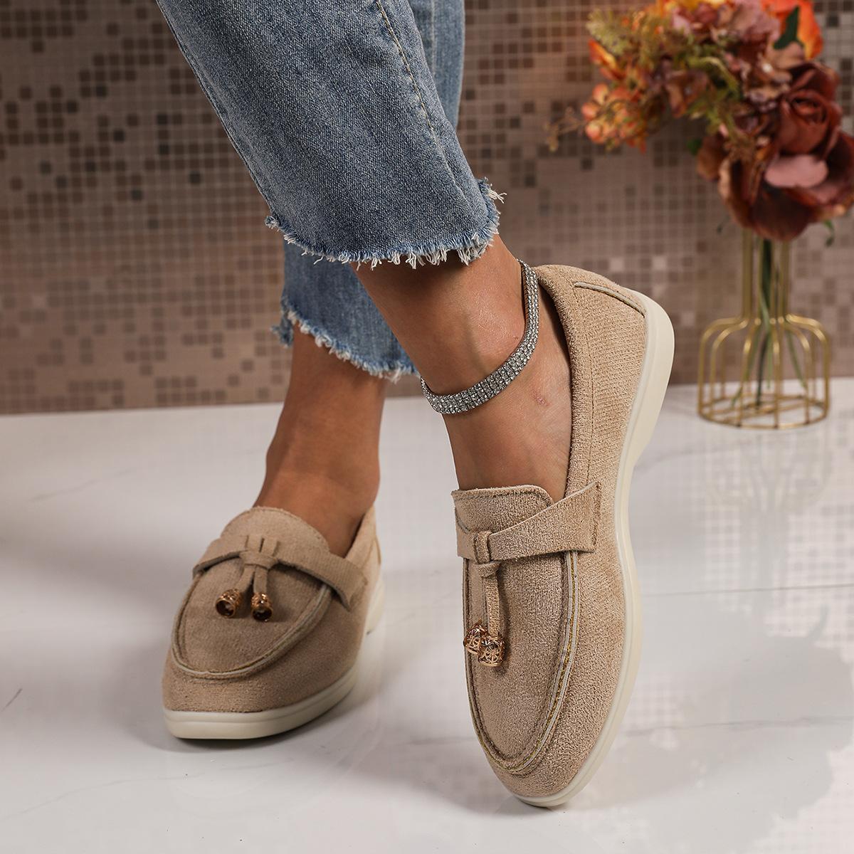 Lefu single shoes 22 new European and American large size small fragrant style foot cover casual 36 хаки 2930₽