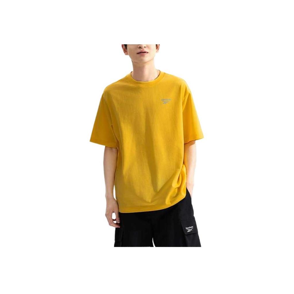 Reebok American Style Comfortable Versatile Sports Casual Simple Loose Short Sleeve T-Shirt Unisex Tops Light-Yellow 24SRM433UGY2