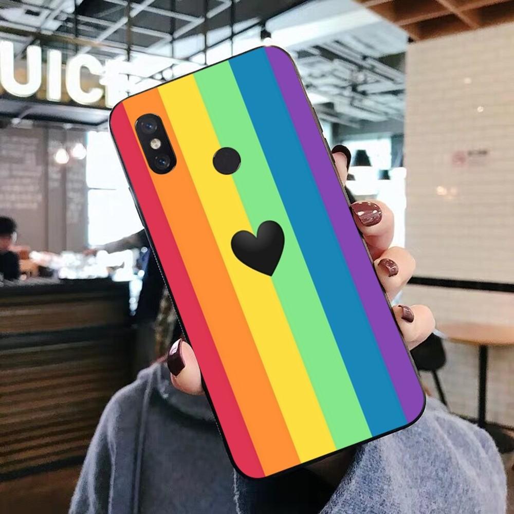 Colorful Rainbow Stripe Phone Case For Xiaomi Mi 5X 8 9 10 11 12 Lite Pro 10T PocoX3pro PocoM3 Note 10 Pro Lite