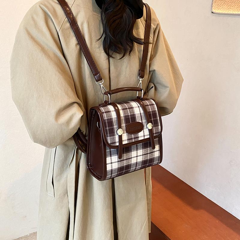 Bag Women'S Vintage College Style Shoulder Bag Large Capacity Student Class Small Square Bag