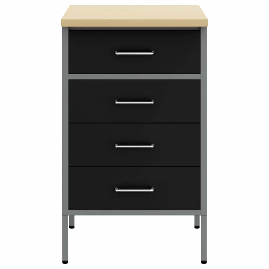 Workbench with Drawers Black and Gray 50 x 55 x 85 cm