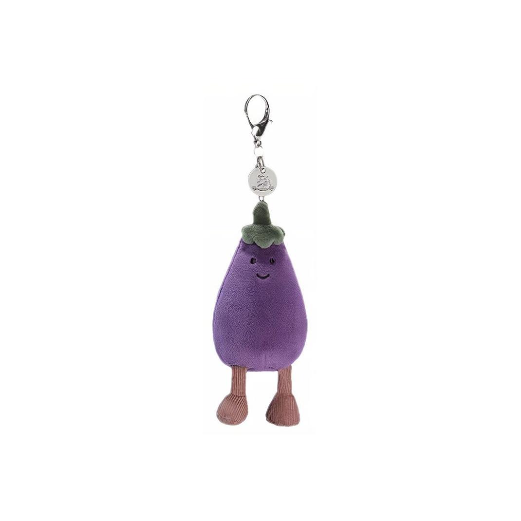 

JELLYCAT Fun Food Series Lively Eggplant Bag Decoration Cute Fun Doll Plush Pendant 12cm Height Box Not Included баклажановый