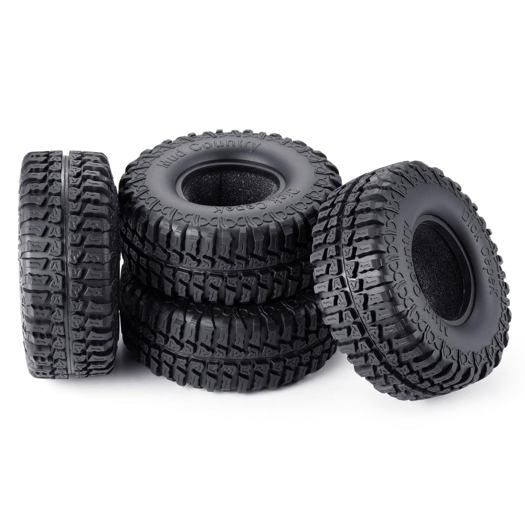 TRZX 1.9" 100mm Rubber Wheel Tire Upgrade Parts for 1/10 Axial SCX10 TRX4 D90 RC Crawler Car (4 Pieces)