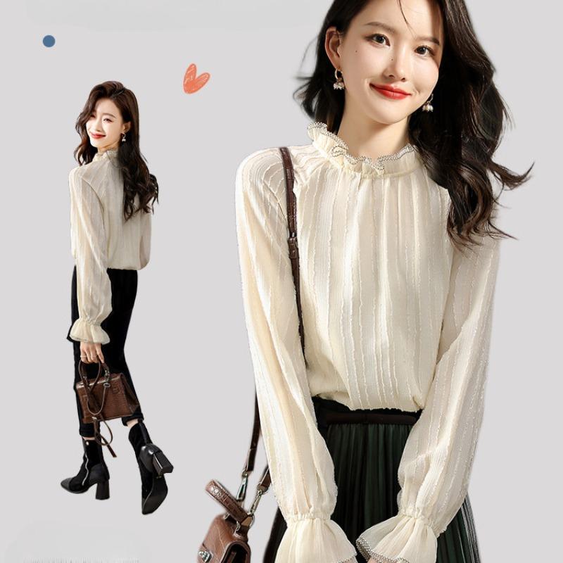 Spring New Women's Loose Casual Simple Lace Shirt