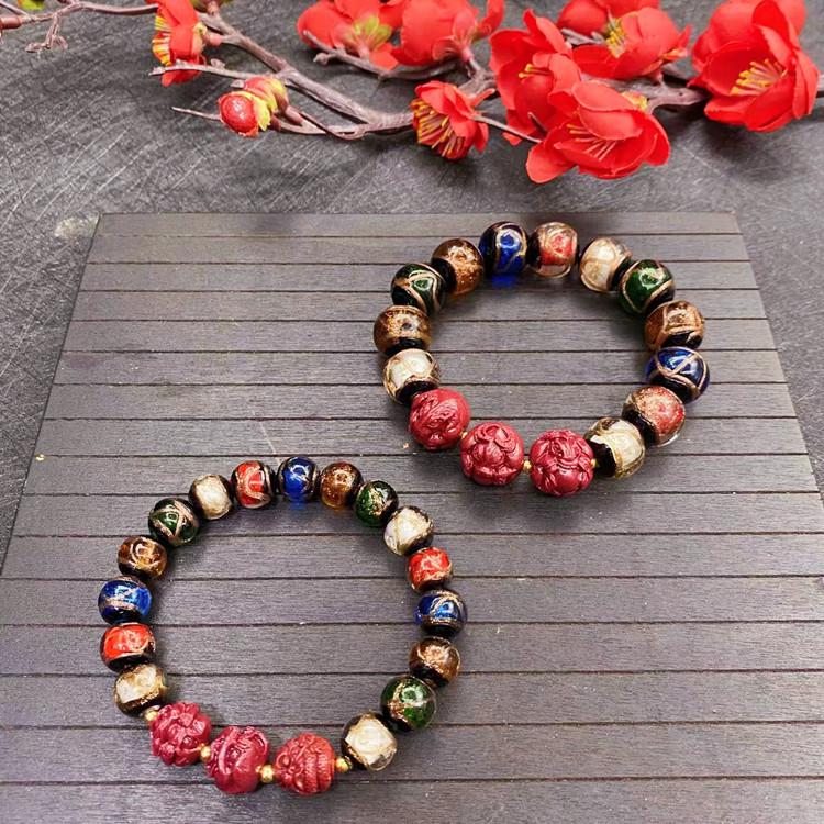 Incense Ash Glaze Five-Color Treasure Beast Bracelet for Men and Women