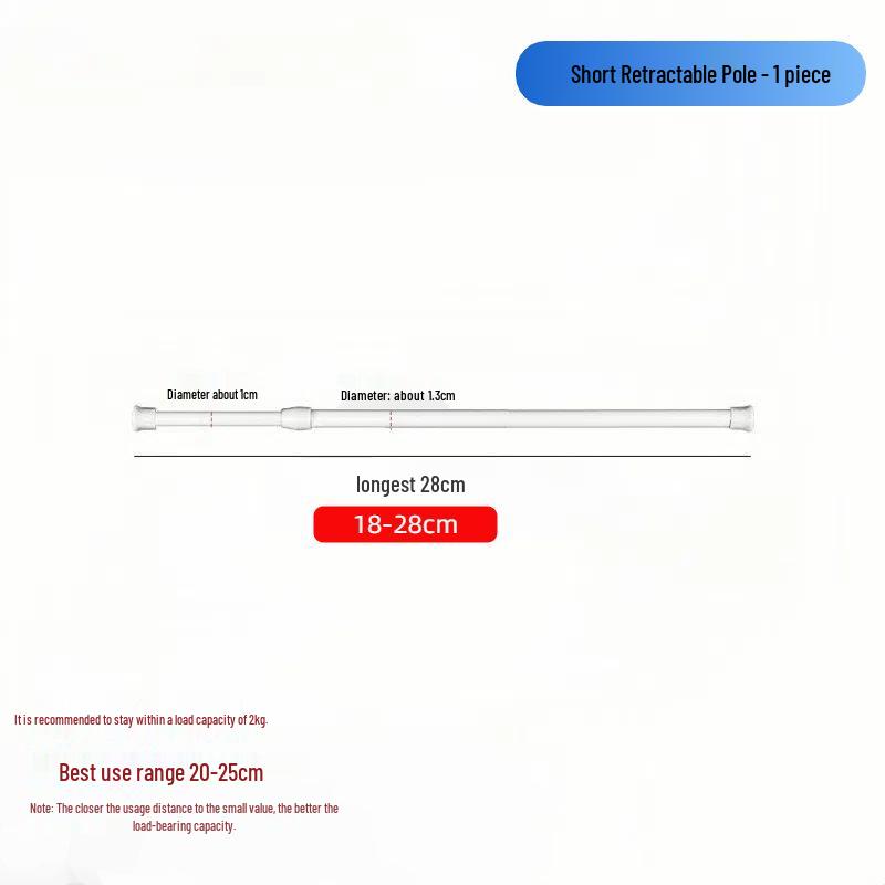 Telescopic No-Drill Curtain & Clothes Drying Rod for Balcony, Door, and Shower