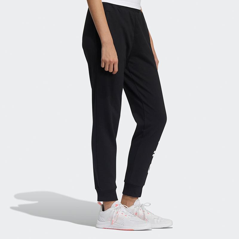 Adidas Neo Solid Color Logo Pattern Pocket Cuffed Knit Sports Pants Women Pants Black GP7125