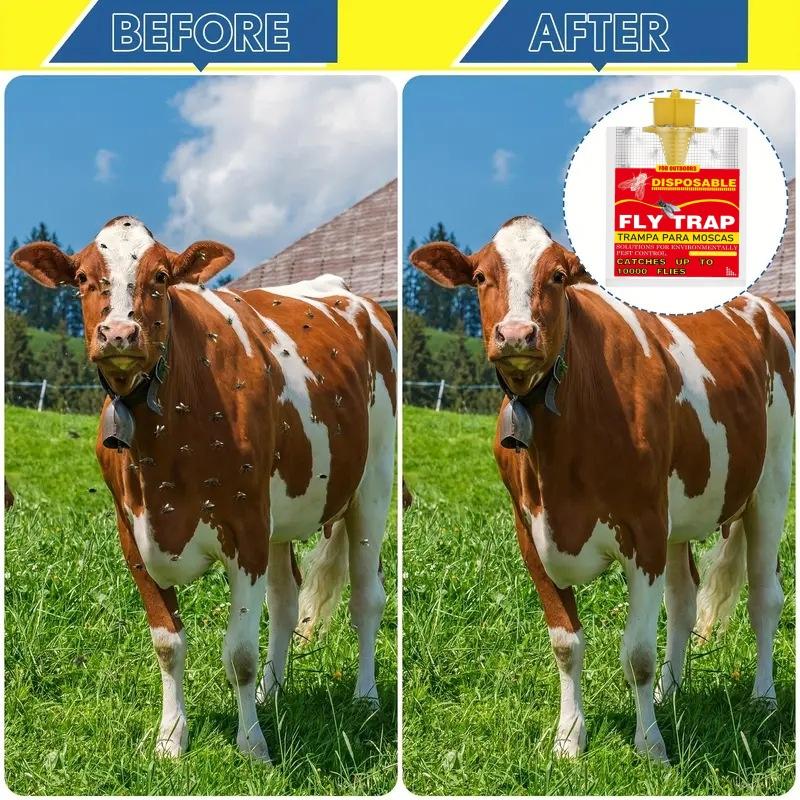 Spdak Red And White Fly Trap Hanging Fly Cage Fly Bag Fly Catcher Fly Bag Fly Trap Fly Bag Fly Insect Catcher