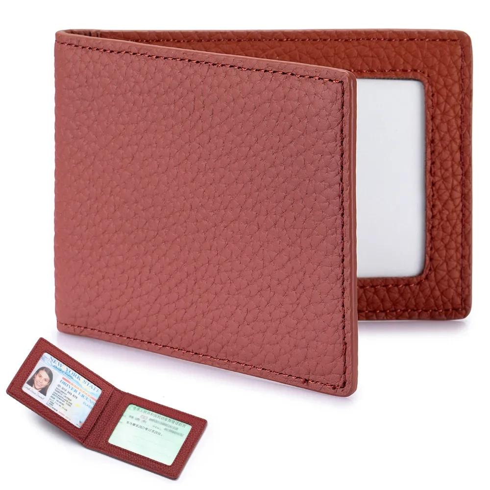 Echtes Leder Auto Führerschein Kreditkartentasche Hülle Halter Geldbörse Brieftasche für Fahrzeugzertifikat