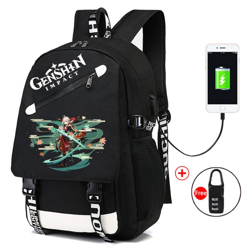 Backpack Anime, Genshin Surrounding Large Capacity Student School Bag Outdoor Travel Bag