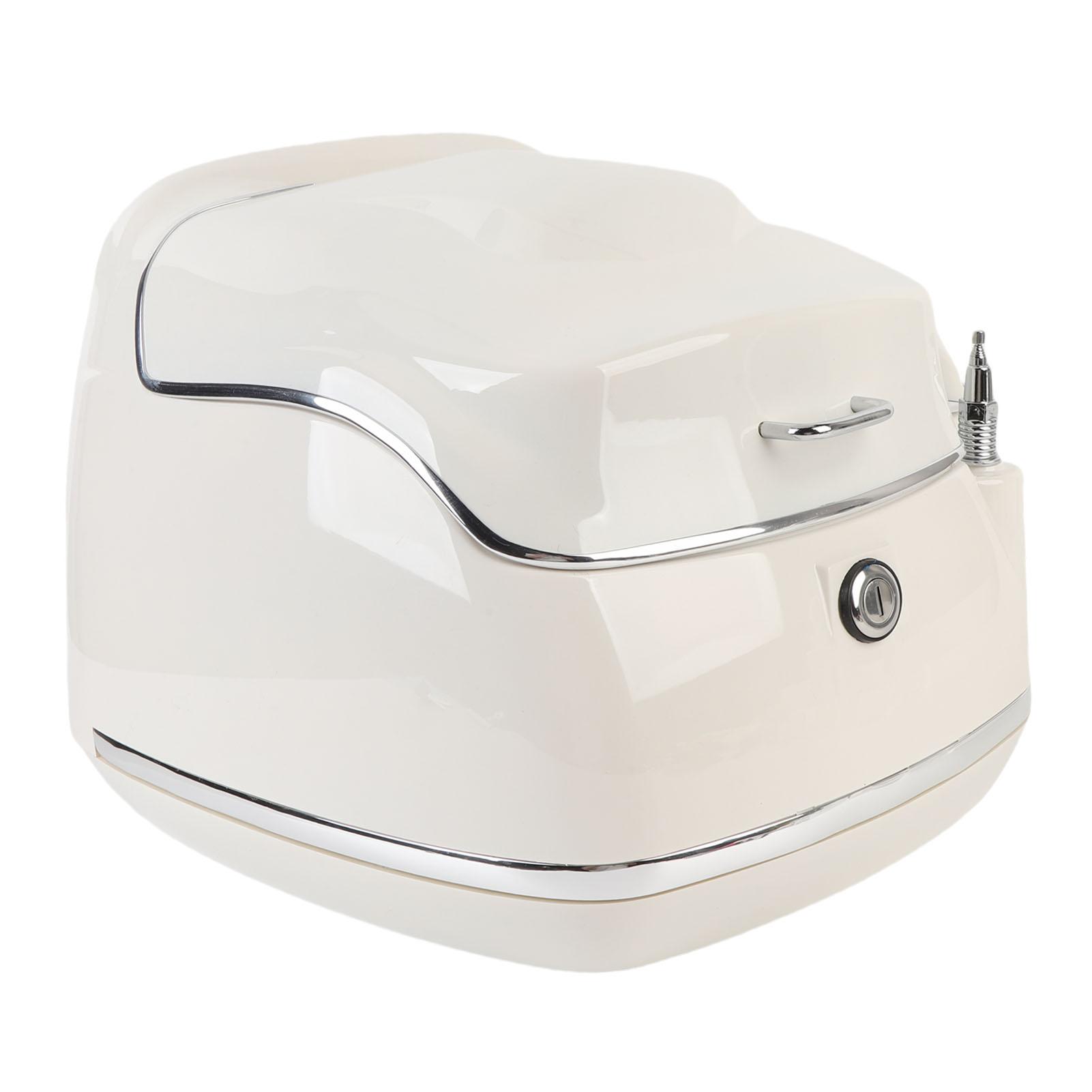 

38L Motorcycle Top Box Waterproofing Universal Fit with Key Lock Base Plate Motorcycle Luggage Trunk Tail Storage белый