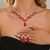 Vintage Evening Dress Jewelry Set: European & American Floral Necklace and Earrings