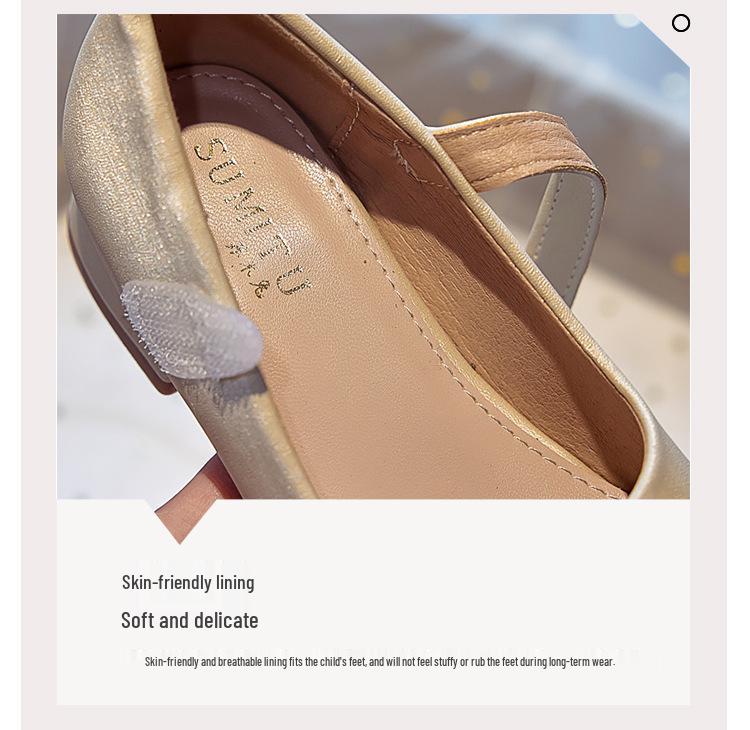 Mädchen Prinzessin High Heels: Leder Schuhe Frühling/Herbst 2025