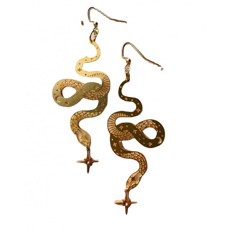 Bohemian Golden Snake Earrings - Fashionable Cross-Border Foreign Trade Jewelry