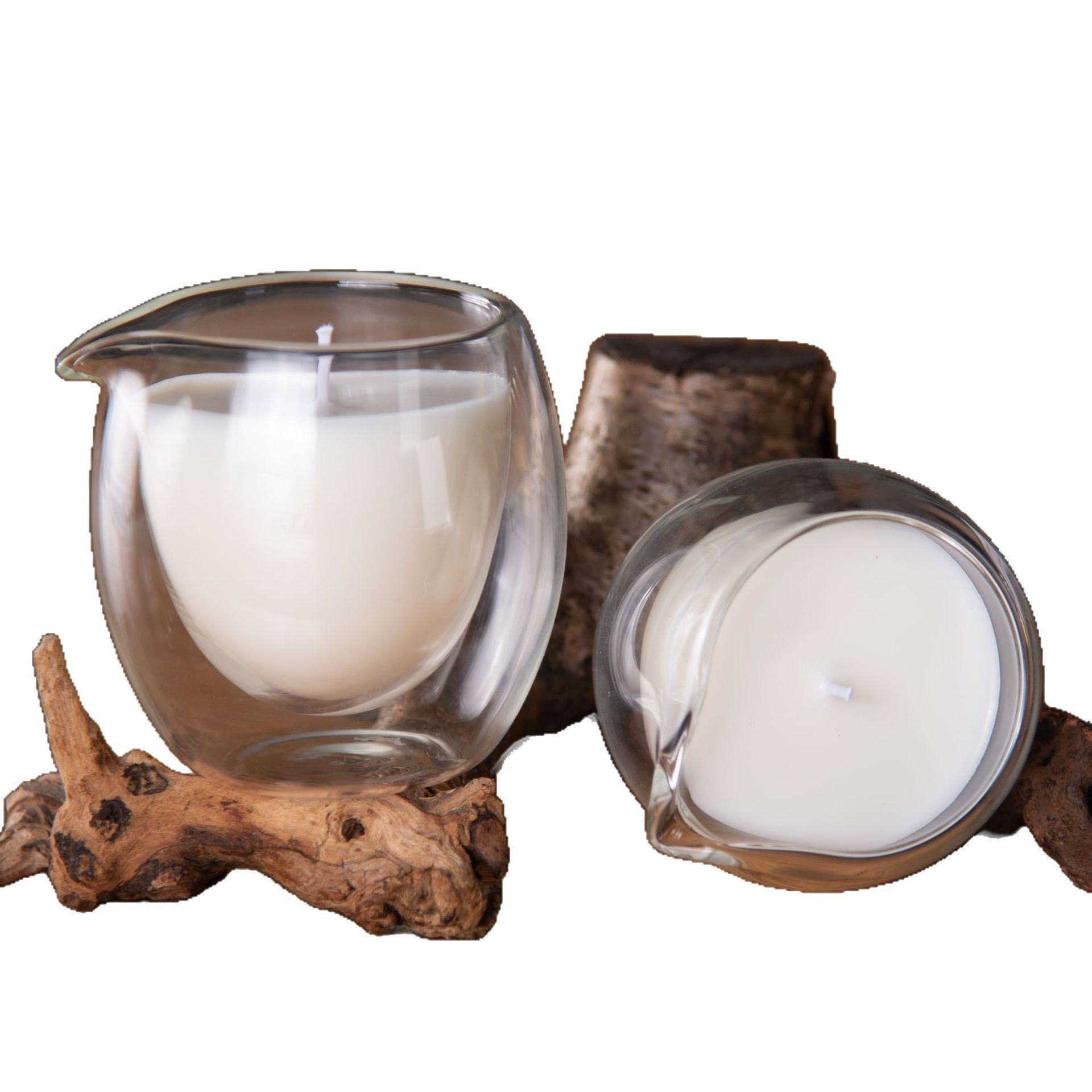 

Low Temperature Soy Candle Double Layer High Borosilicate with Mouth Low Temperature Soy Wax Scented Candle Fragrance 7*8cm95g