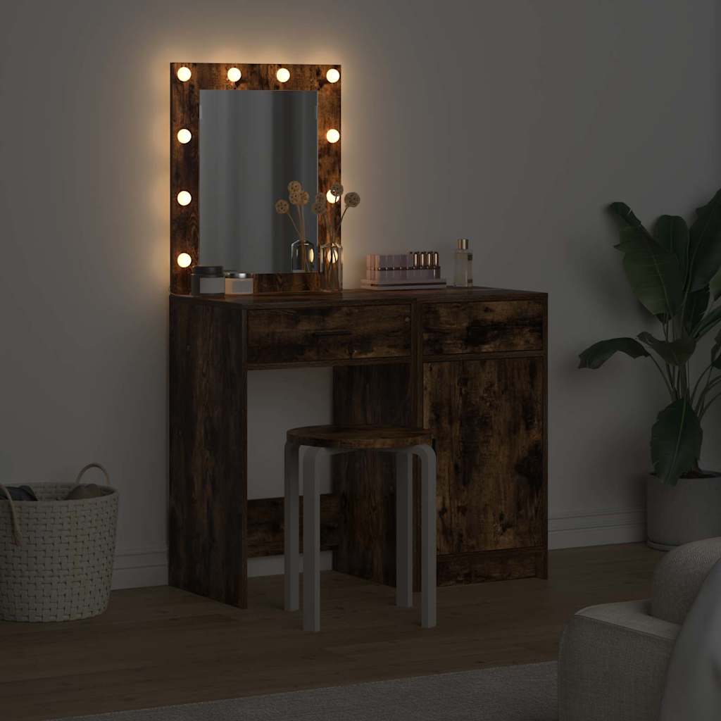 Makeup Table with Door 2 pcs Brown 50 x 41 x 135 cm Particleboard