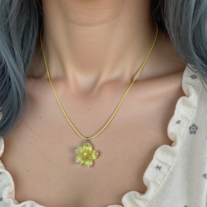 Leuchtende Eier Blumen Charm Halskette Farbwechselndes Design Künstlerischer Dopamin Schmuck Zubehör