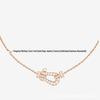 Women's 18K Rose Gold Fred Medium Diamond Horseshoe Necklace with Horizontal Nautical Buckle Choker.