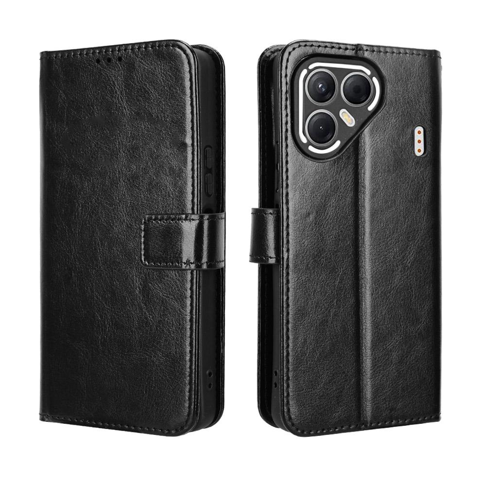 For TECNO Pova 7 5G PU Leather Case with Strap Crazy Horse Texture Phone Wallet Cover