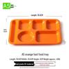 Orange Melamine Six-Compartment Meal Plate