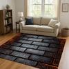 HD Retro Brick Stone Building Wall Art Living Room Non-Slip Area Rug Soft Carpet for Bedroom Playroom Sofa,Home Decor Doormat