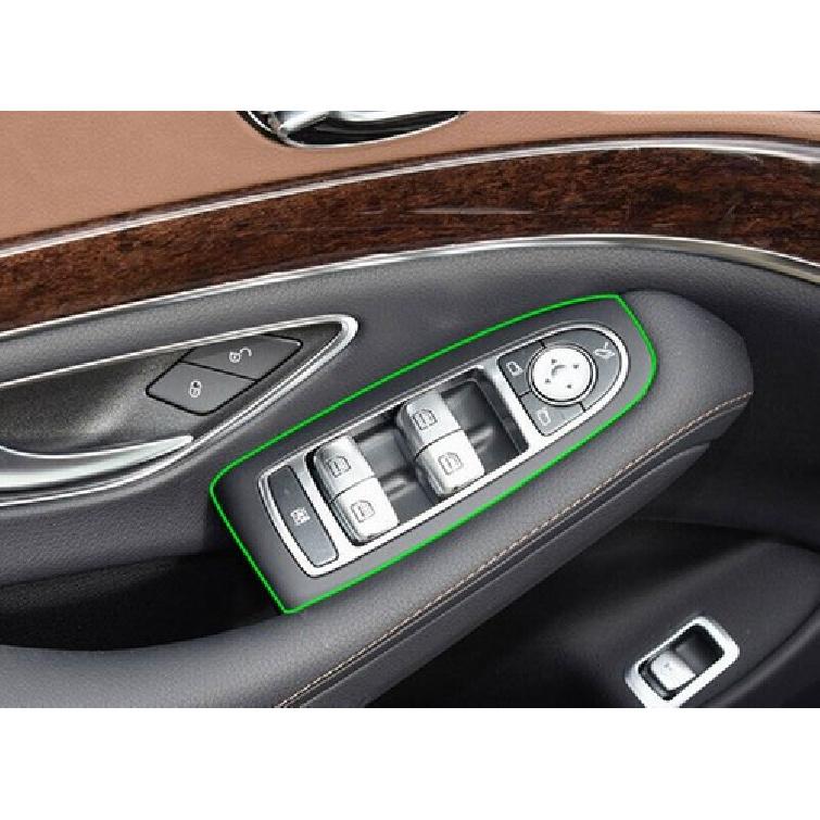 Glass Window Lifting Panel Decor Fit For Benz S-Class 2014- ABS Carbon Fiber