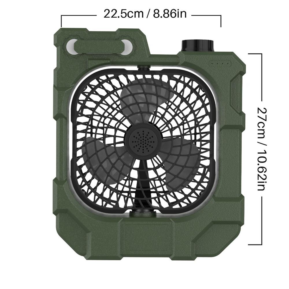 USB Ports Rechargeable Camping Fan Adjustable Oscillating Fan Battery Operated Fan  Outdoor Travel