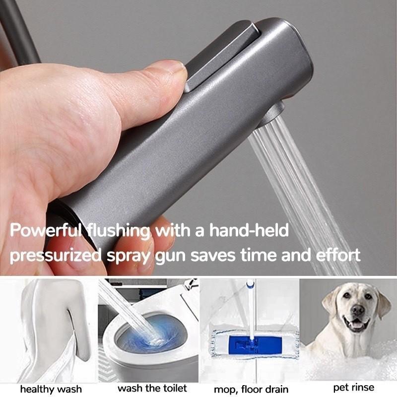 Wall-mounted High-pressure Shower System Four-in-one Square Piano Key Shower Set Bathroom Stainless Steel Water Heater