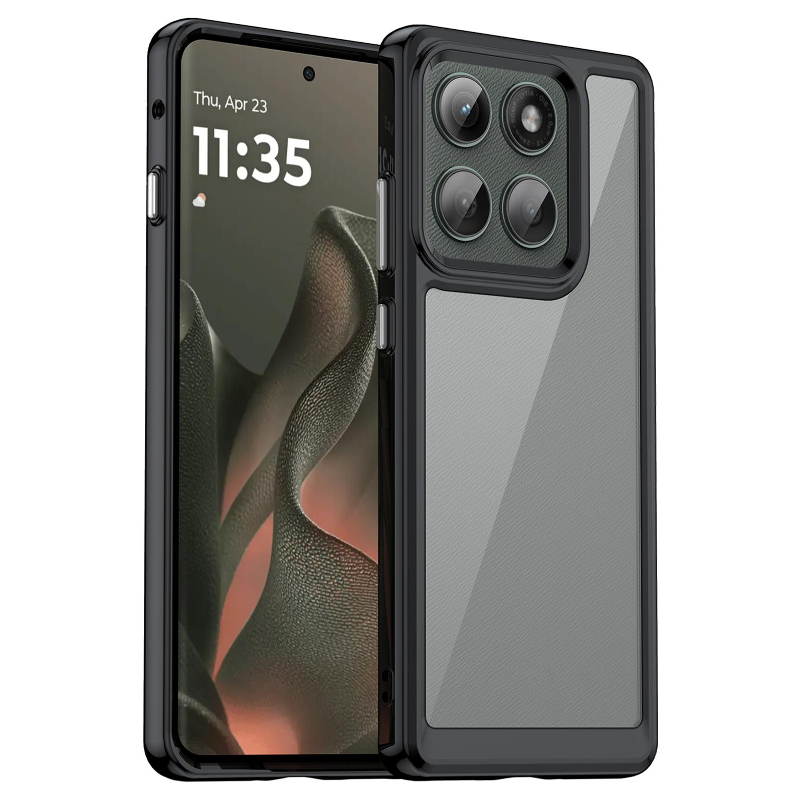 

For Motorola Edge (2025) 5G Case TPU+Acrylic Protective Clear Phone Cover Black