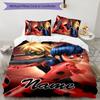 3pcs Ladybug4 Cover Set - Personalized Name, HD Printed Bedding with 1 Cover and 2 Pillowcases - Perfect for Home Decor, Easy Care
