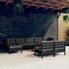 Day and Night - Day and Night Garden Furniture 10 Pieces with Black Pine Wood Cushions