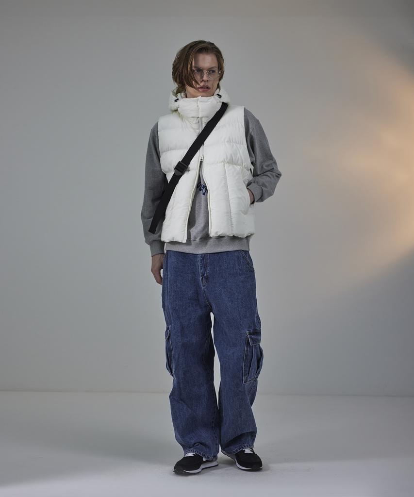 Standarderror 87-Stan022 Essential 2-Way Detachable Hooded Padded Vest Ivory