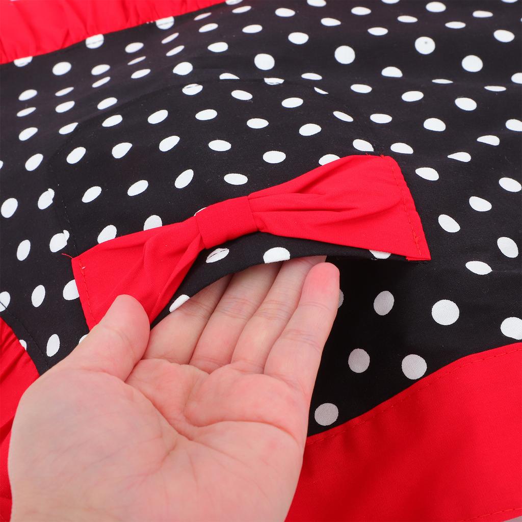Small Dot For Women Cotton Half Apron Adjustable Waist Tie Machine Washable Kitchen Apron For Cafe Bakery Restaurant