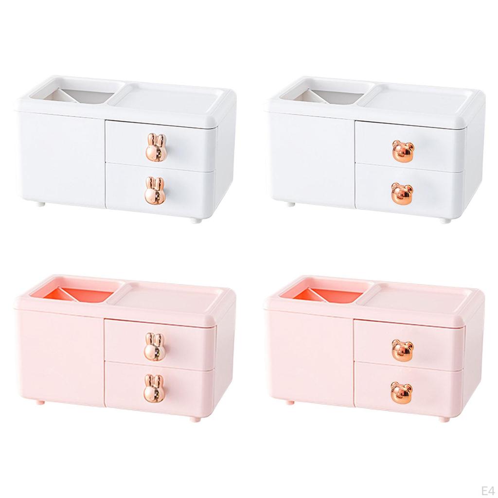 Cute Desk Organizer Makeup Brush Holder Multifunctional Home Decoration Storage Box Stationery Caddy