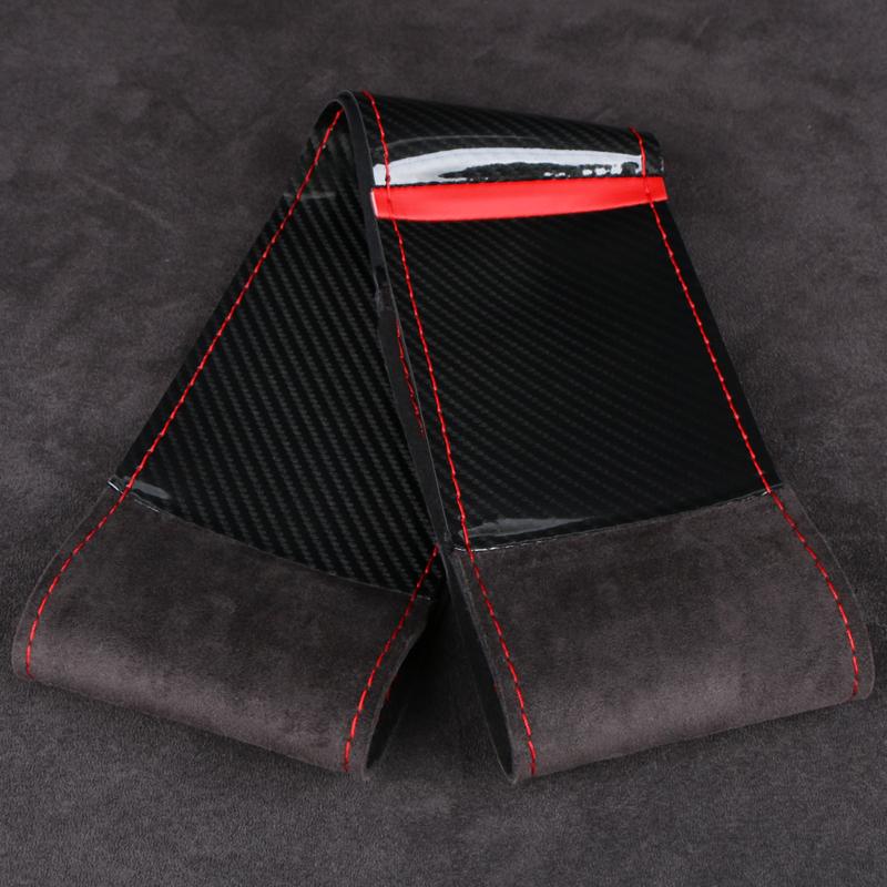 

DIY Carbon Fiber Suede Universal Auto Steering Wheel Cover Anti-Slip Sweat-Absorbing Comfort Grip 37-38.5cm Car Interior Decor