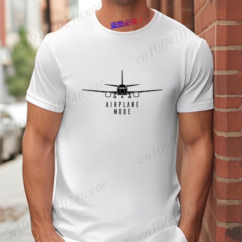 Mode Reisender Urlaub Herren Tops Kurzarm T-Shirts Flugzeug Pilot T-Shirts Flugzeugmodus Reise T-Shirts für Männer Kleidung