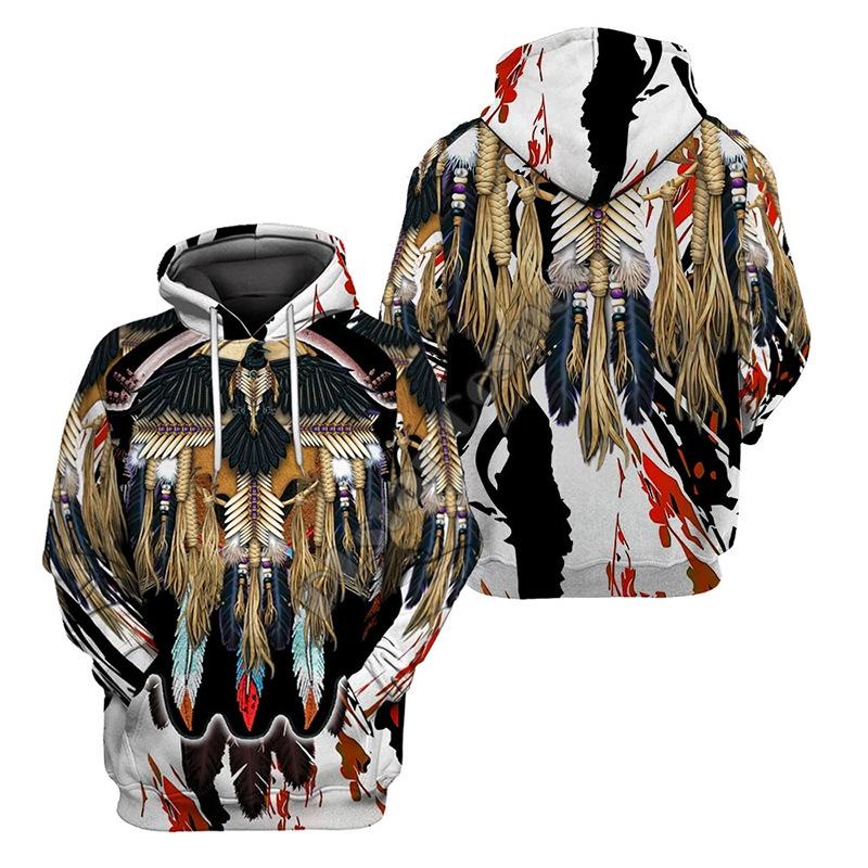 Spring and Autumn Men's Pullover Sweater 3D Digital Tattoo Print Loose Sweater