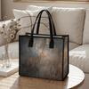 Vintage Abstract Pattern Tote Bag for Daily Commute Casual Shopping Portable Durable Canvas Handbag
