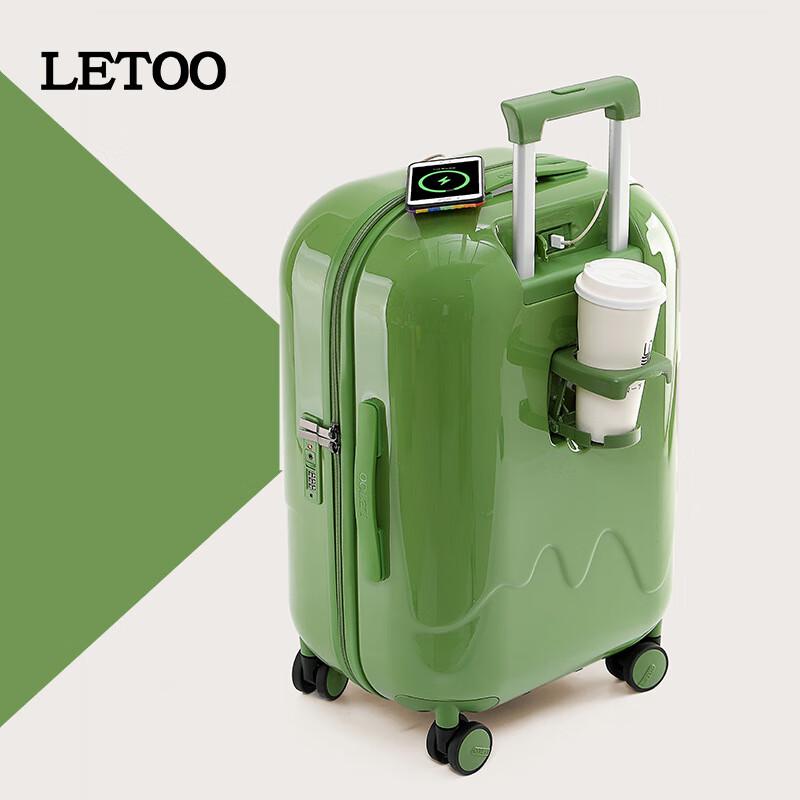 Жесткий чемодан LETOO с USB и замком TSA 20-inch зелёный