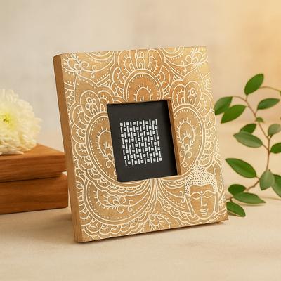 Bilderrahmen 10x15cm Buddha Weißes Mangoholz