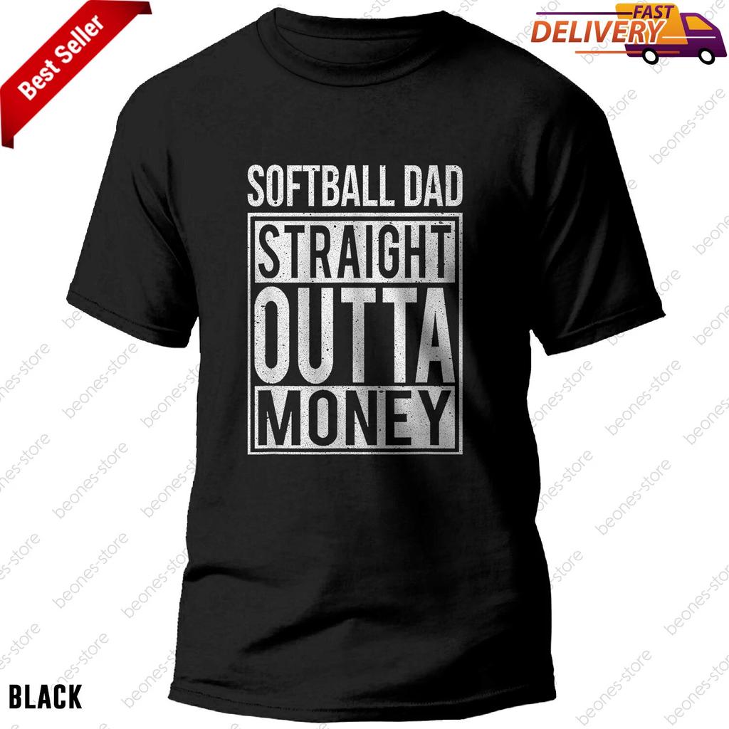 Softball Dad Straight Outta Money T-Shirt, Lustiges Pitch-Geschenk Softball-T-Shirt