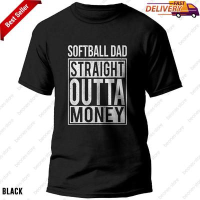 Softball Dad Straight Outta Money T-Shirt, Lustiges Pitch-Geschenk Softball-T-Shirt
