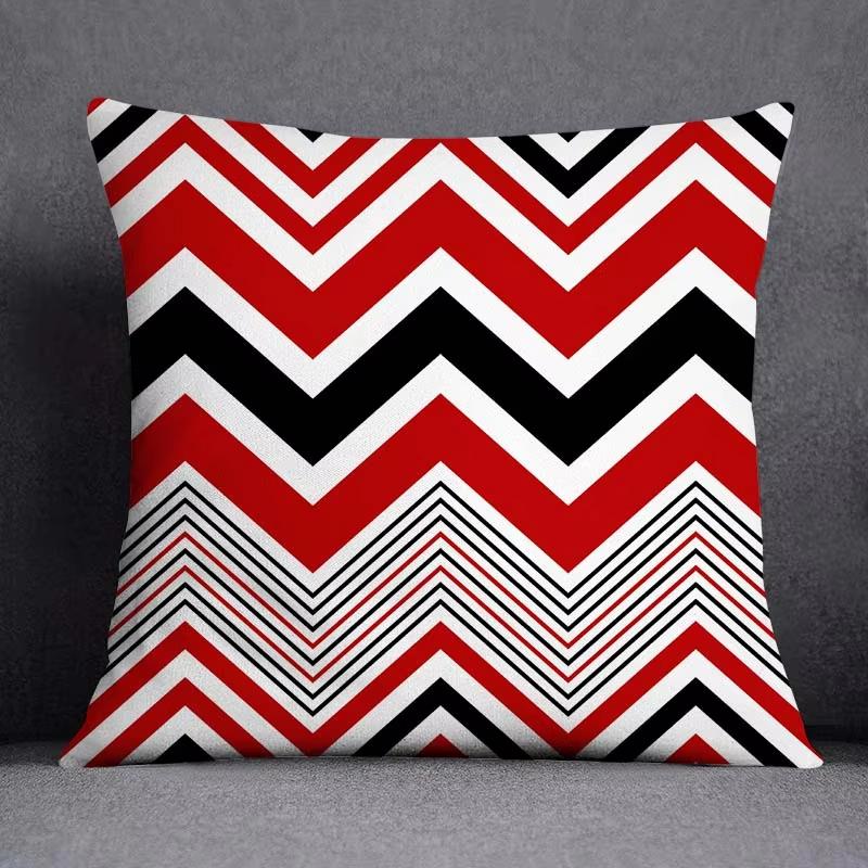 

Christmas Geometric Print Pillow Cover Square Polyester Cushion Case for Sofa Living Room Bedroom Holiday Decor 45cmx45cm