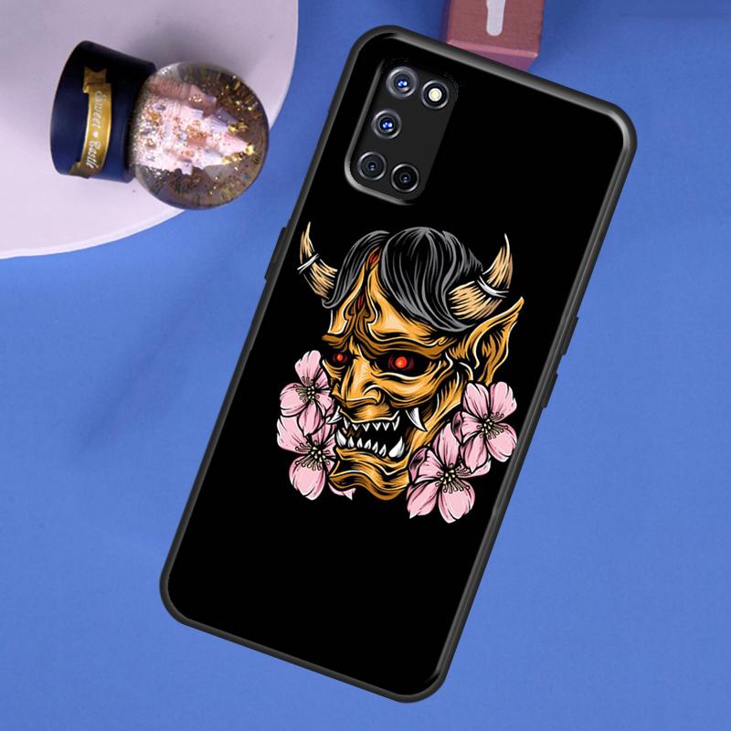Hannya Demon Oni Phone Case For Oppo A15 A17 A40 A60 A80 A91 A74 A94 A54 A57S A18 A38 A58 A78 A98 A16 A76 A96