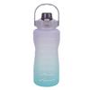 Sports Water Bottle 2000ml Gradient Frosted Bicycle Water Bottle with Handle Straw Silicone Hose Water Bottle for Running Purple Cover Gradient
