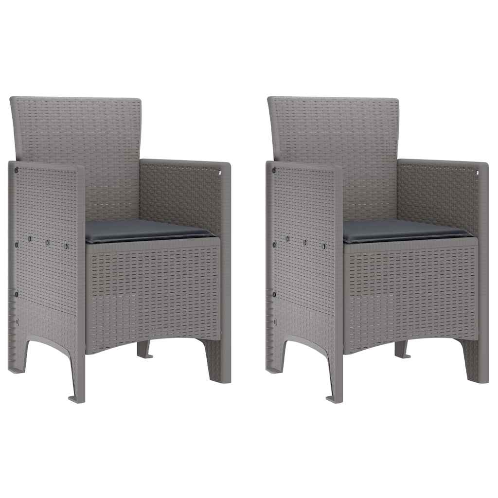 Garden Chair 2 pcs Light Grey 53 x 49 x 85 cm Polypropylene