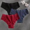 FINETOO 3Pcs Cotton Lace Patchwork Bikini Panties Women Seamless Floral Print Brazilian Pants Low Waist Breathable Female Sexy Lingerie