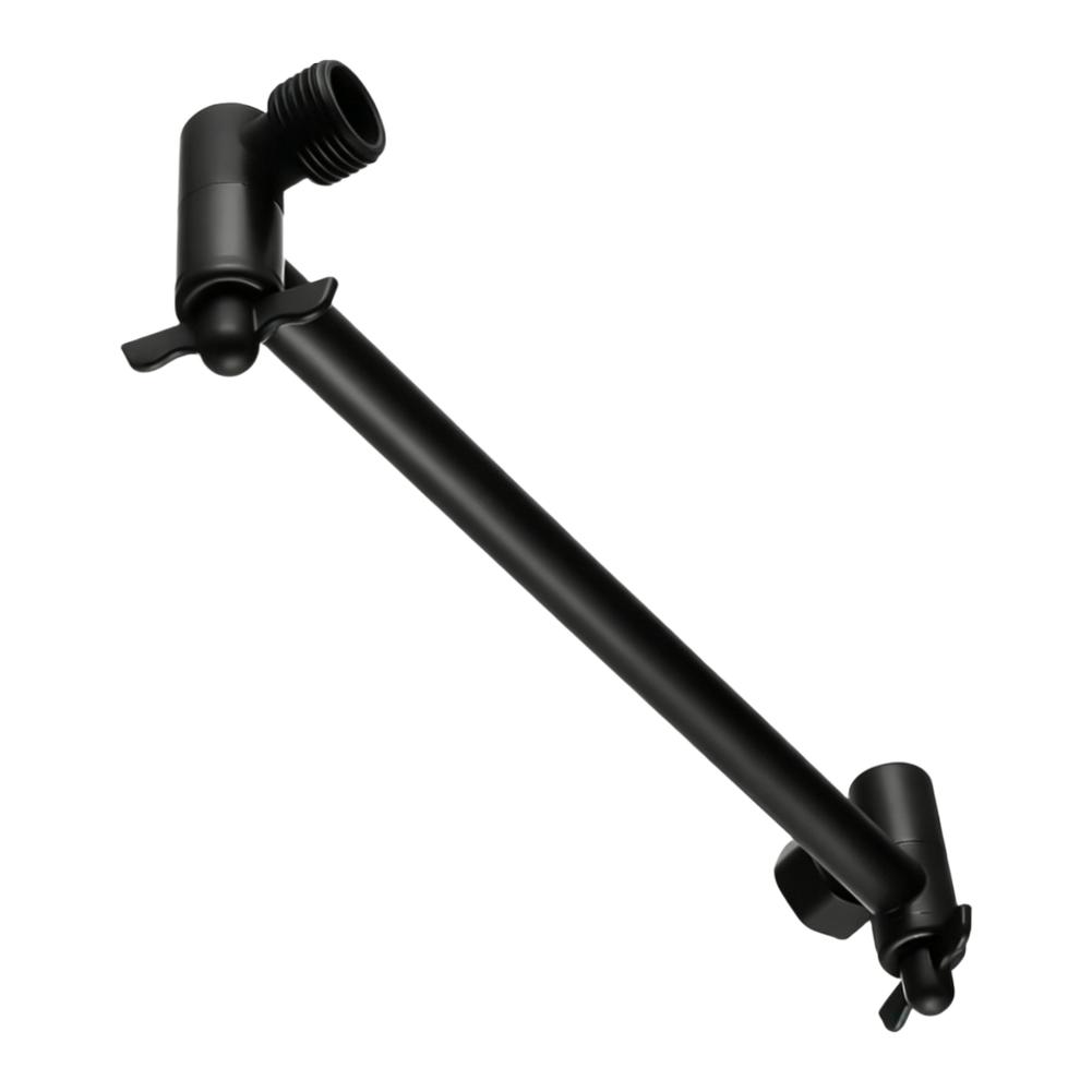 Stainless Steel Shower Arm Bracket Extension Rod for Overhead Shower Spray Adjustable Height 29x7x4cm Silver and Black