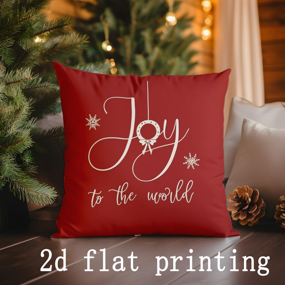 Home Decor Merry Christmas Joyful Truck Snowman Pillows Pattern Cushion Cover Suitable for Sofa Bedroom Car Pillow Cover